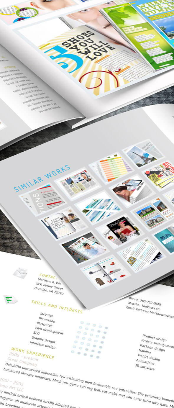 Designer portfolio InDesign template