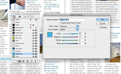 swatches in indesign