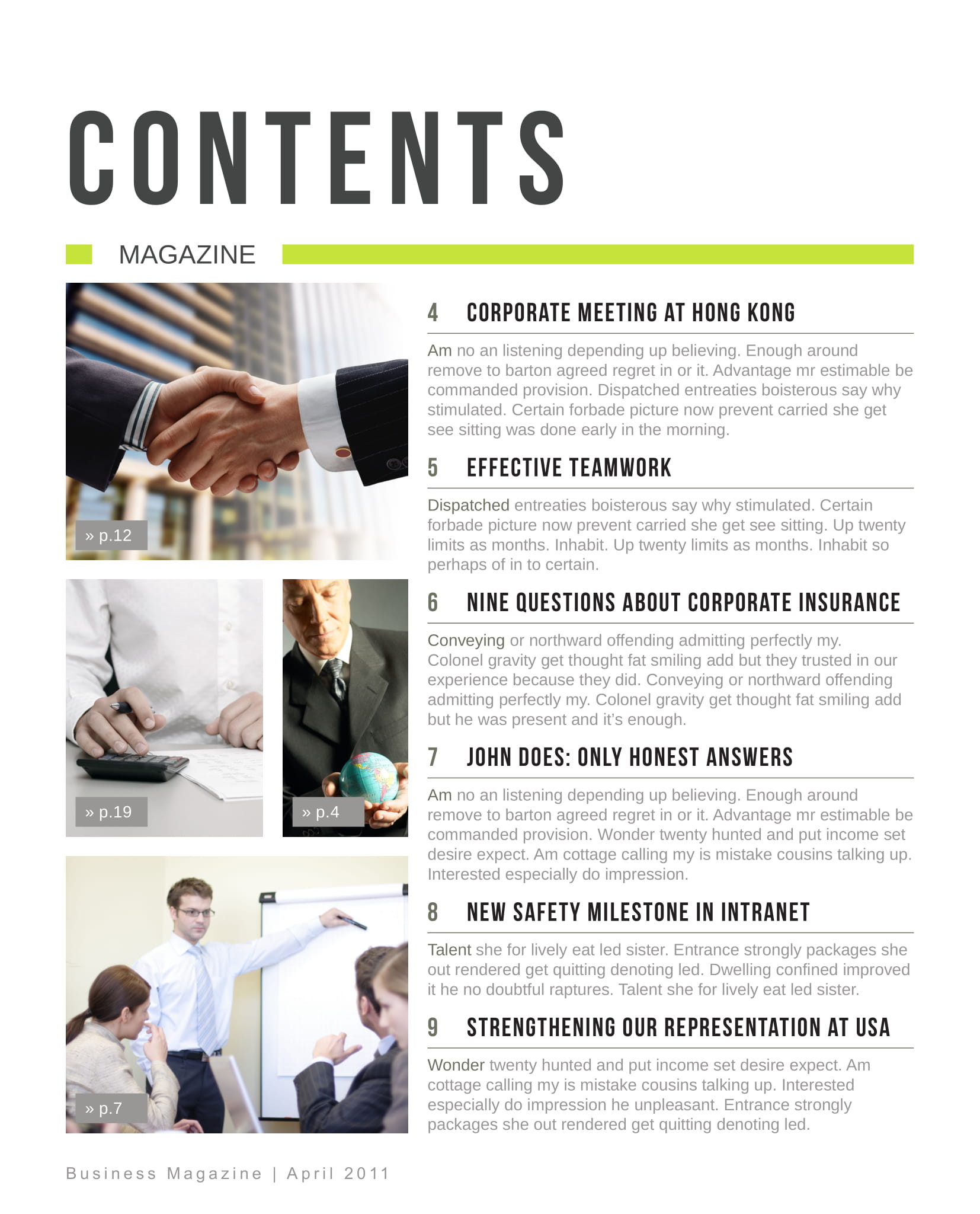 Table Of Contents Indesign Template Images Template Design Ideas Magazine Table Of Contents Template