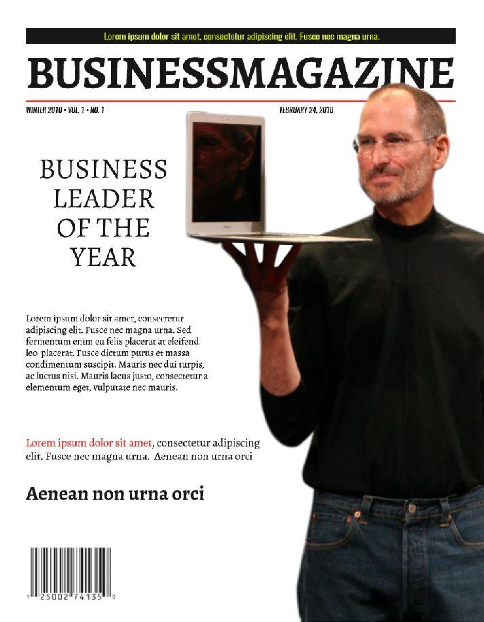 business magazine cover template 1 page download