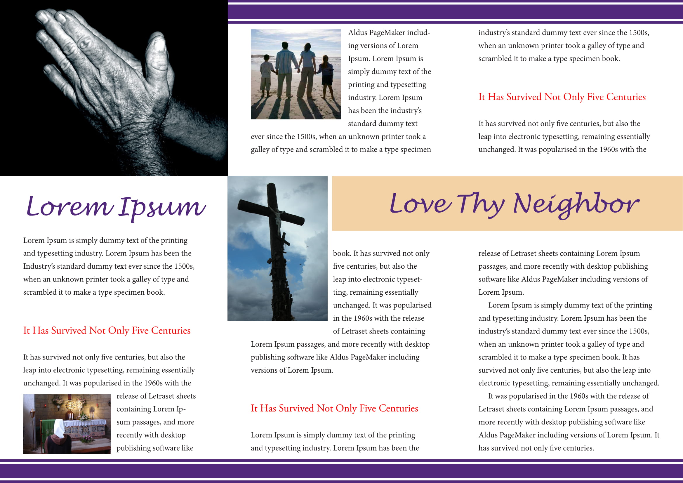 download design template for church bulletin religious brochure