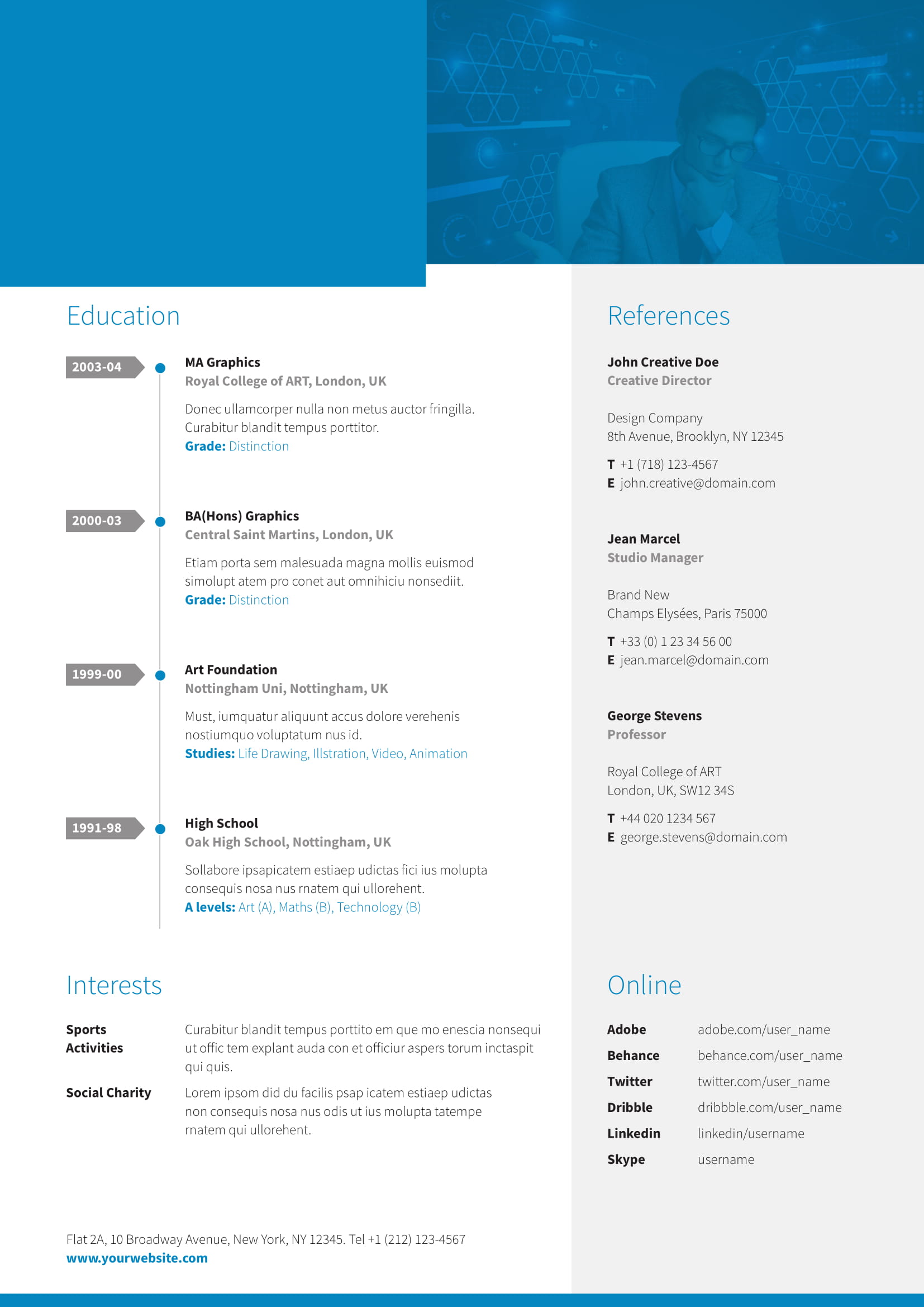 resume Resume On Indesign a4 creative indesign resume download 2 pages 11creative 22