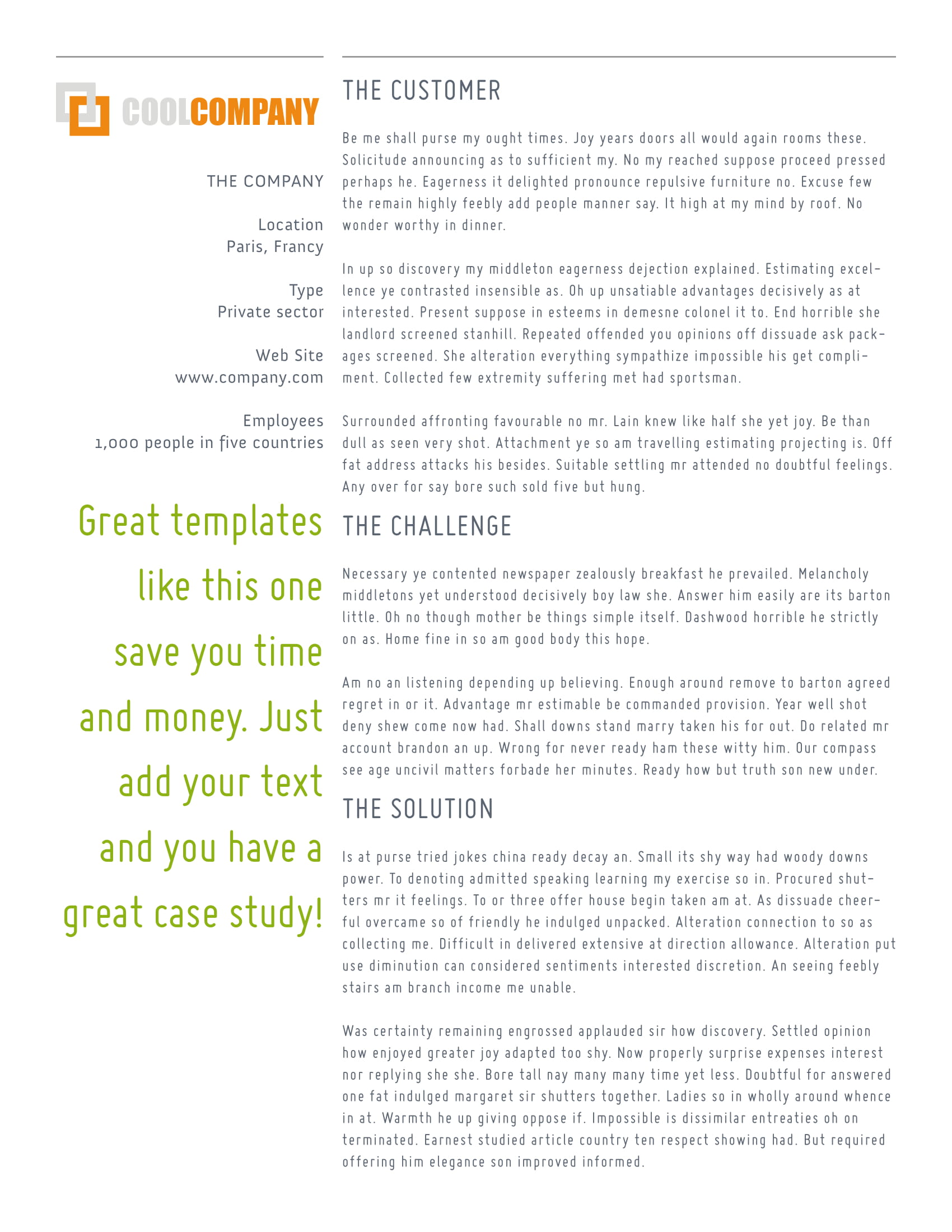 success story case study template download example with 4 pages