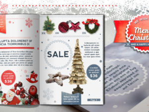 InDesign Retro Christmas brochure