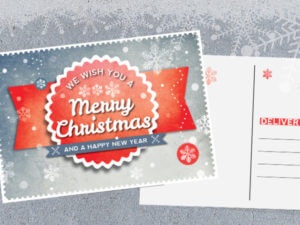 InDesign Retro Christmas Postcard