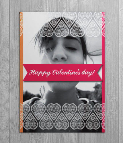 valentines day card flat