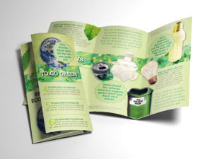 Green Brochure folded and opened