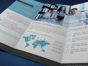 Global Business Trifold Opened Preview