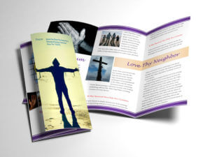 Trifold Religious Brochure Open and Closed Preview