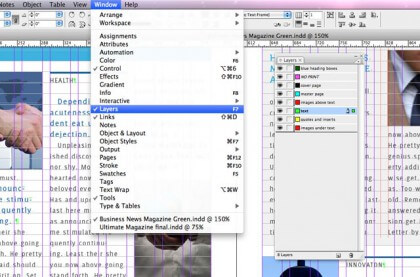 layers window indesign