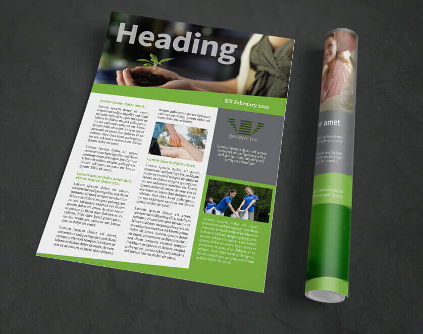 Fresh NonProfit Newsletter Template 2 Design Pages